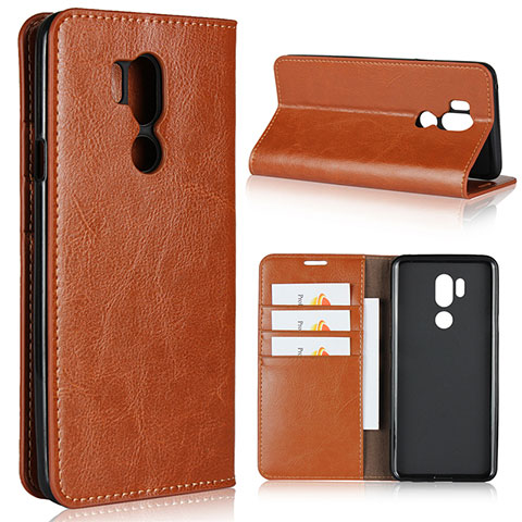 Coque Portefeuille Livre Cuir Etui Clapet L01 pour LG G7 Orange