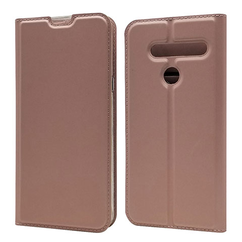 Coque Portefeuille Livre Cuir Etui Clapet L01 pour LG G8 ThinQ Or Rose