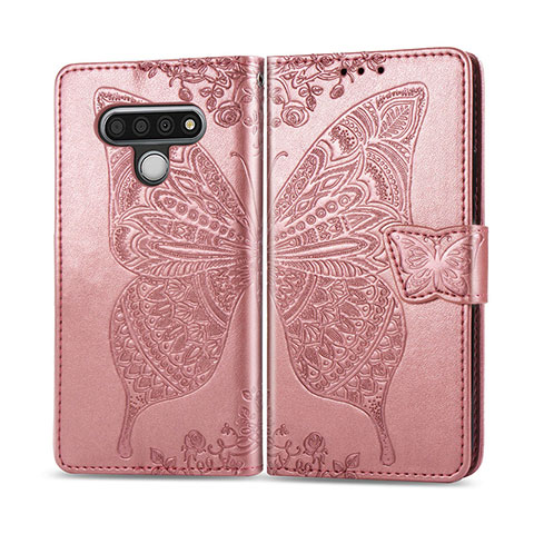 Coque Portefeuille Livre Cuir Etui Clapet L01 pour LG Stylo 6 Or Rose