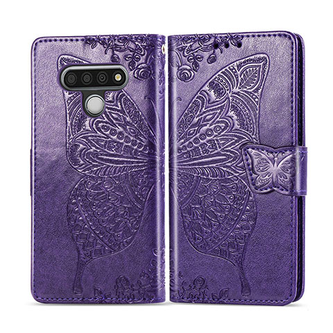 Coque Portefeuille Livre Cuir Etui Clapet L01 pour LG Stylo 6 Violet