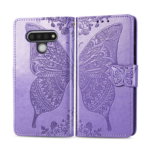 Coque Portefeuille Livre Cuir Etui Clapet L01 pour LG Stylo 6 Violet Clair