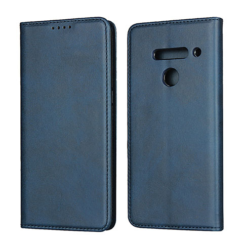 Coque Portefeuille Livre Cuir Etui Clapet L01 pour LG V50 ThinQ 5G Bleu