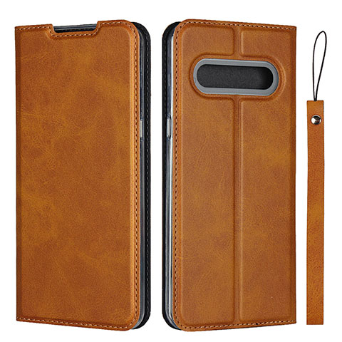 Coque Portefeuille Livre Cuir Etui Clapet L01 pour LG V60 ThinQ 5G Orange