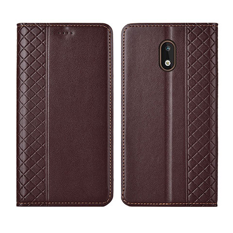 Coque Portefeuille Livre Cuir Etui Clapet L01 pour Nokia 1.3 Marron