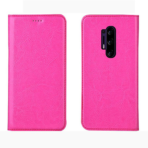 Coque Portefeuille Livre Cuir Etui Clapet L01 pour OnePlus 8 Pro Rose Rouge