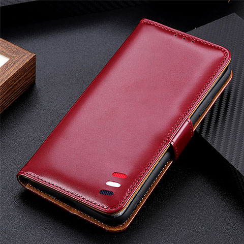 Coque Portefeuille Livre Cuir Etui Clapet L01 pour OnePlus Nord N100 Vin Rouge