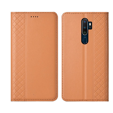 Coque Portefeuille Livre Cuir Etui Clapet L01 pour Oppo A11 Orange