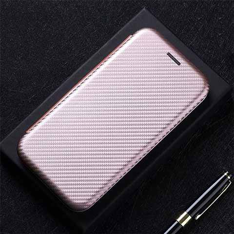 Coque Portefeuille Livre Cuir Etui Clapet L01 pour Oppo A15 Or Rose