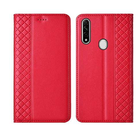 Coque Portefeuille Livre Cuir Etui Clapet L01 pour Oppo A31 Rouge