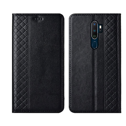 Coque Portefeuille Livre Cuir Etui Clapet L01 pour Oppo A5 (2020) Noir