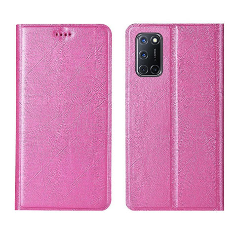 Coque Portefeuille Livre Cuir Etui Clapet L01 pour Oppo A52 Rose