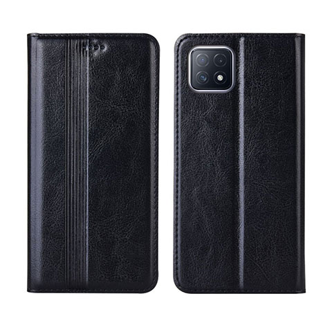 Coque Portefeuille Livre Cuir Etui Clapet L01 pour Oppo A73 5G Noir