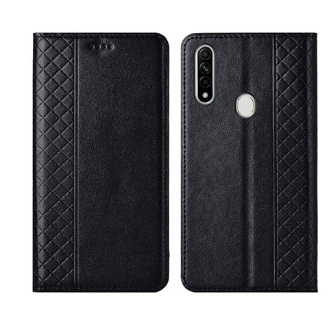 Coque Portefeuille Livre Cuir Etui Clapet L01 pour Oppo A8 Noir