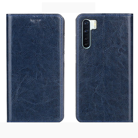 Coque Portefeuille Livre Cuir Etui Clapet L01 pour Oppo A91 Bleu