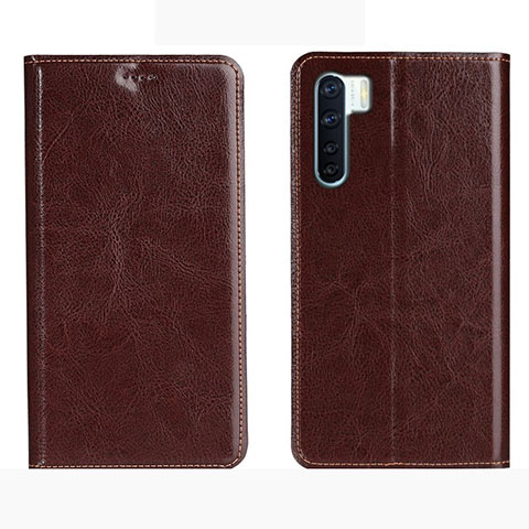 Coque Portefeuille Livre Cuir Etui Clapet L01 pour Oppo A91 Marron