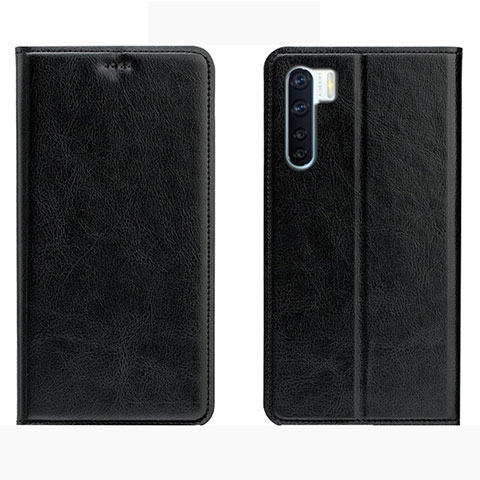 Coque Portefeuille Livre Cuir Etui Clapet L01 pour Oppo A91 Noir