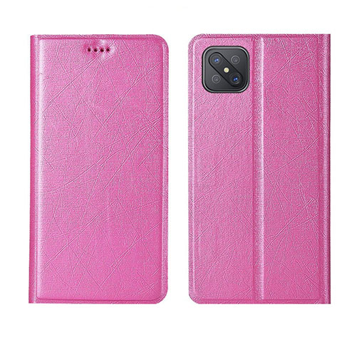 Coque Portefeuille Livre Cuir Etui Clapet L01 pour Oppo A92s 5G Rose