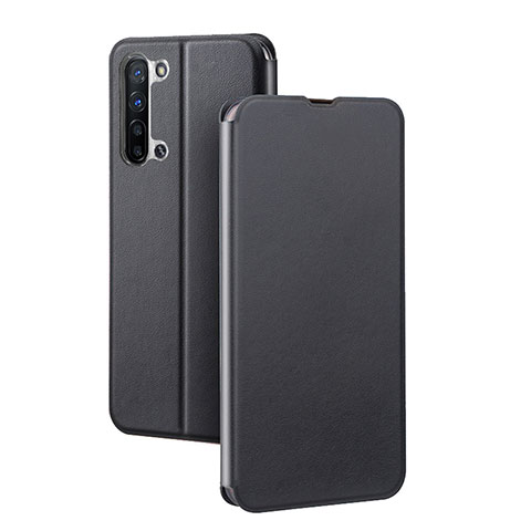 Coque Portefeuille Livre Cuir Etui Clapet L01 pour Oppo F15 Noir