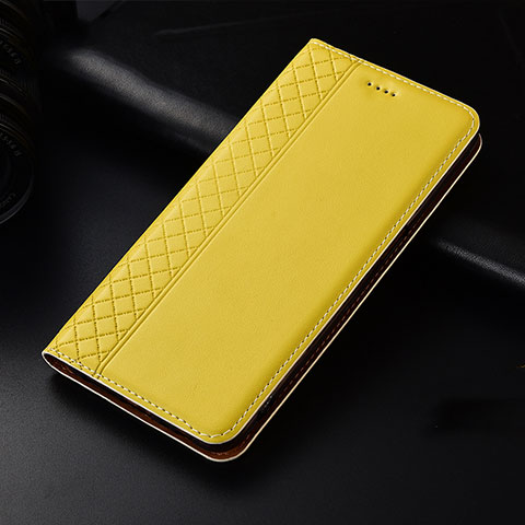 Coque Portefeuille Livre Cuir Etui Clapet L01 pour Oppo Find X2 Jaune