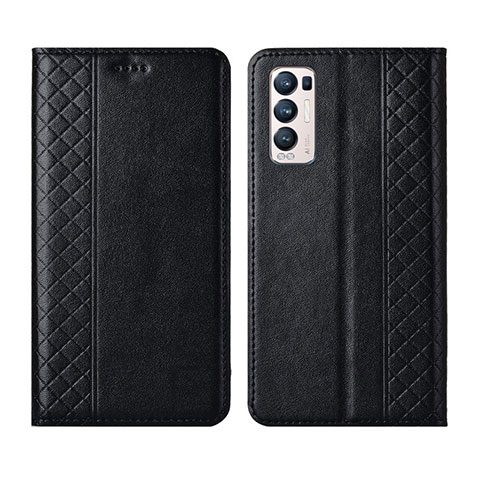 Coque Portefeuille Livre Cuir Etui Clapet L01 pour Oppo Find X3 Neo 5G Noir