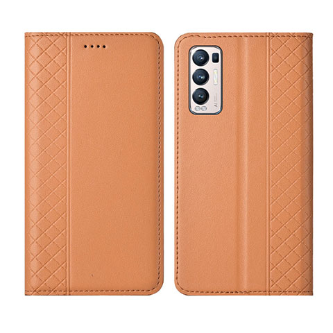 Coque Portefeuille Livre Cuir Etui Clapet L01 pour Oppo Find X3 Neo 5G Orange