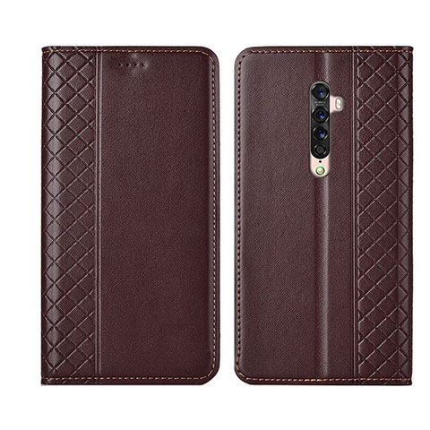 Coque Portefeuille Livre Cuir Etui Clapet L01 pour Oppo Reno2 Marron