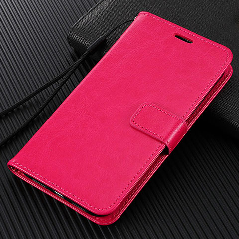 Coque Portefeuille Livre Cuir Etui Clapet L01 pour Oppo Reno2 Z Rose Rouge