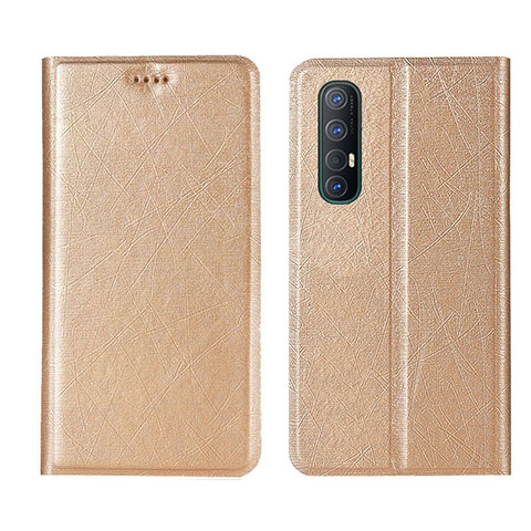 Coque Portefeuille Livre Cuir Etui Clapet L01 pour Oppo Reno3 Pro Or