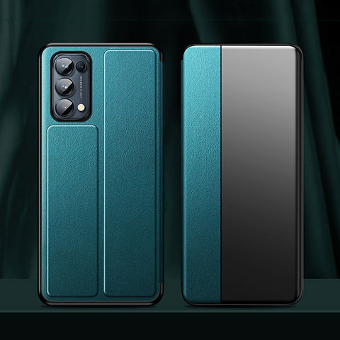 Coque Portefeuille Livre Cuir Etui Clapet L01 pour Oppo Reno5 5G Cyan