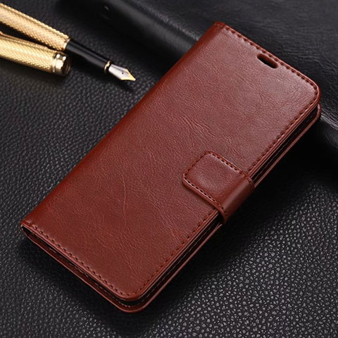 Coque Portefeuille Livre Cuir Etui Clapet L01 pour Realme X2 Marron