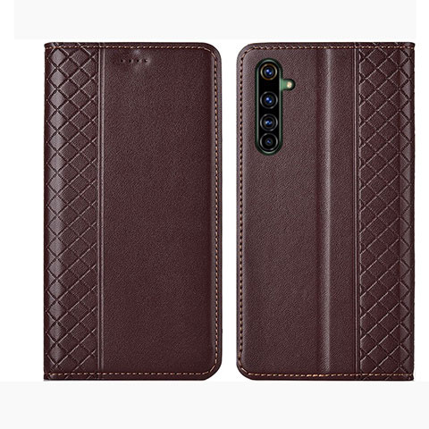 Coque Portefeuille Livre Cuir Etui Clapet L01 pour Realme X50 Pro 5G Marron