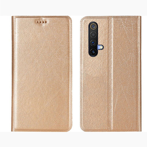 Coque Portefeuille Livre Cuir Etui Clapet L01 pour Realme X50t 5G Or