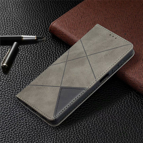 Coque Portefeuille Livre Cuir Etui Clapet L01 pour Samsung Galaxy A12 5G Gris