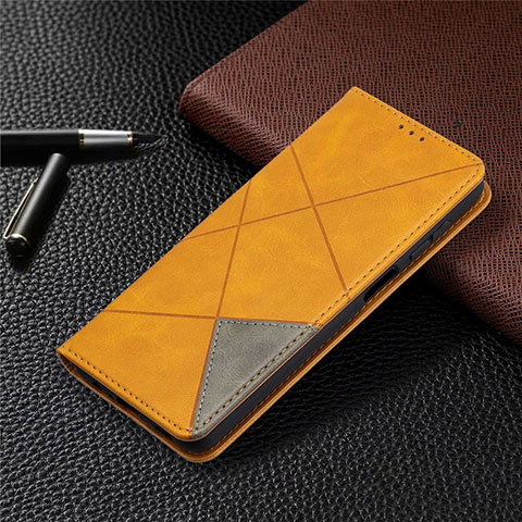 Coque Portefeuille Livre Cuir Etui Clapet L01 pour Samsung Galaxy A12 Nacho Jaune