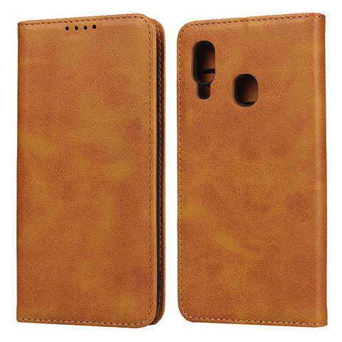 Coque Portefeuille Livre Cuir Etui Clapet L01 pour Samsung Galaxy A20e Orange