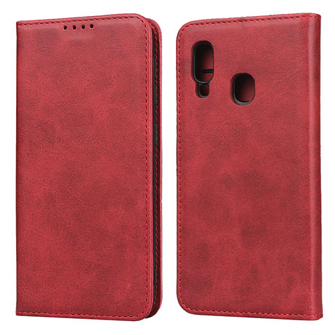 Coque Portefeuille Livre Cuir Etui Clapet L01 pour Samsung Galaxy A20e Rouge