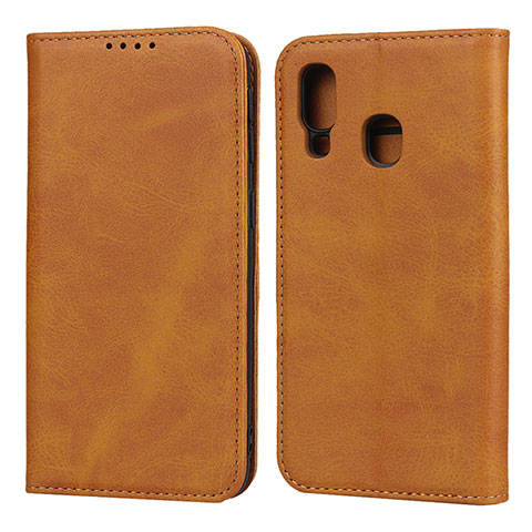 Coque Portefeuille Livre Cuir Etui Clapet L01 pour Samsung Galaxy A40 Orange