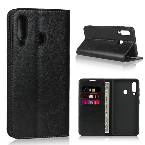 Coque Portefeuille Livre Cuir Etui Clapet L01 pour Samsung Galaxy A60 Noir