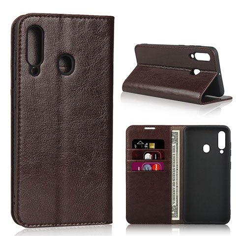 Coque Portefeuille Livre Cuir Etui Clapet L01 pour Samsung Galaxy M40 Marron