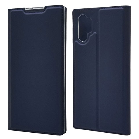 Coque Portefeuille Livre Cuir Etui Clapet L01 pour Samsung Galaxy Note 10 Plus Bleu