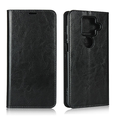 Coque Portefeuille Livre Cuir Etui Clapet L01 pour Sharp AQUOS Sense4 Plus Noir