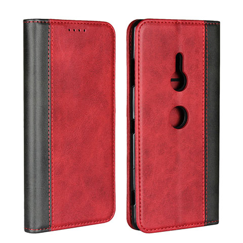 Coque Portefeuille Livre Cuir Etui Clapet L01 pour Sony Xperia XZ3 Rouge