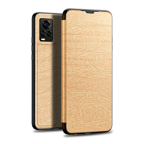 Coque Portefeuille Livre Cuir Etui Clapet L01 pour Vivo V20 Pro 5G Or