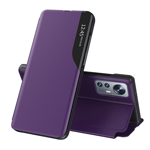 Coque Portefeuille Livre Cuir Etui Clapet L01 pour Xiaomi Mi 12 5G Violet