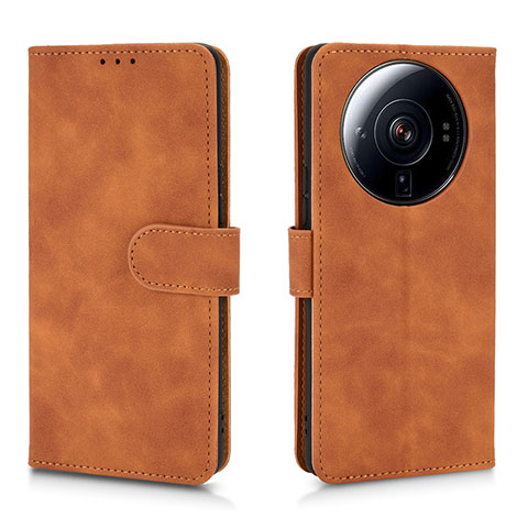 Coque Portefeuille Livre Cuir Etui Clapet L01 pour Xiaomi Mi 12 Ultra 5G Marron