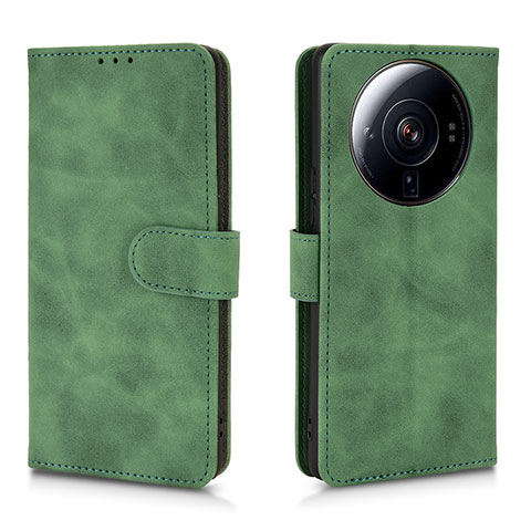 Coque Portefeuille Livre Cuir Etui Clapet L01 pour Xiaomi Mi 12 Ultra 5G Vert