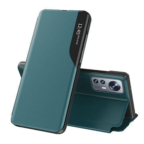 Coque Portefeuille Livre Cuir Etui Clapet L01 pour Xiaomi Mi 12S 5G Vert