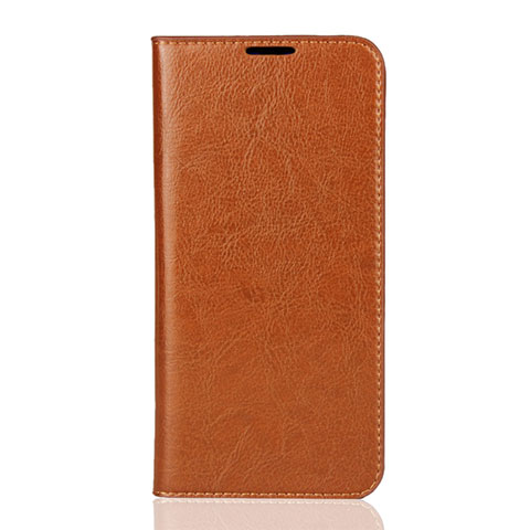 Coque Portefeuille Livre Cuir Etui Clapet L01 pour Xiaomi Mi 9 Lite Orange