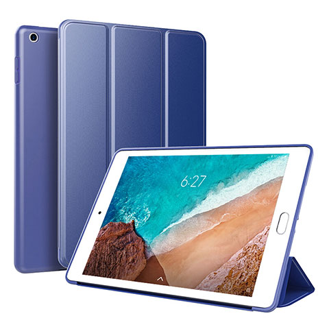 Coque Portefeuille Livre Cuir Etui Clapet L01 pour Xiaomi Mi Pad 4 Bleu