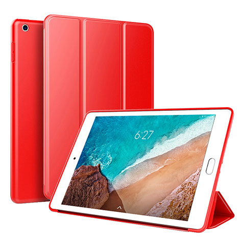 Coque Portefeuille Livre Cuir Etui Clapet L01 pour Xiaomi Mi Pad 4 Plus 10.1 Rouge